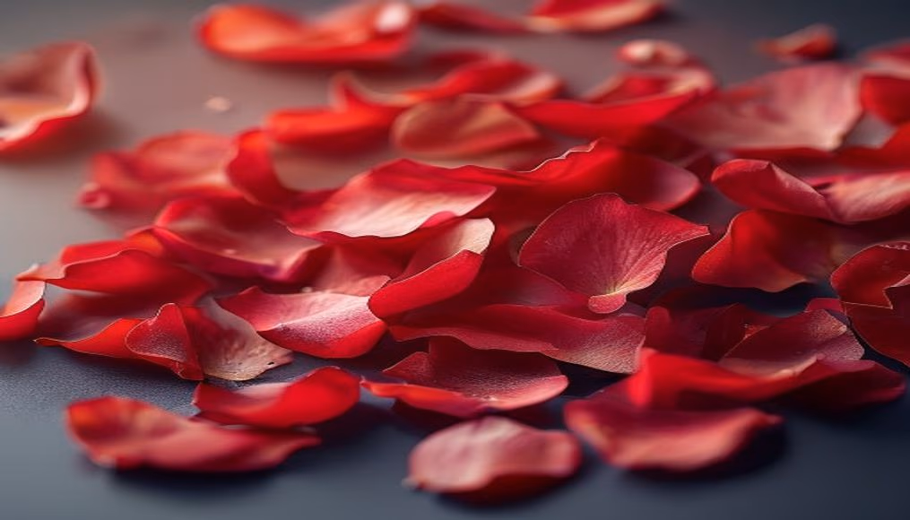 Rose petals macro red em estilo editorial