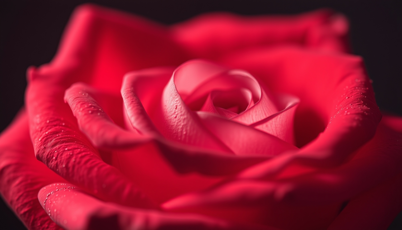 rose petals macro red in editorial style