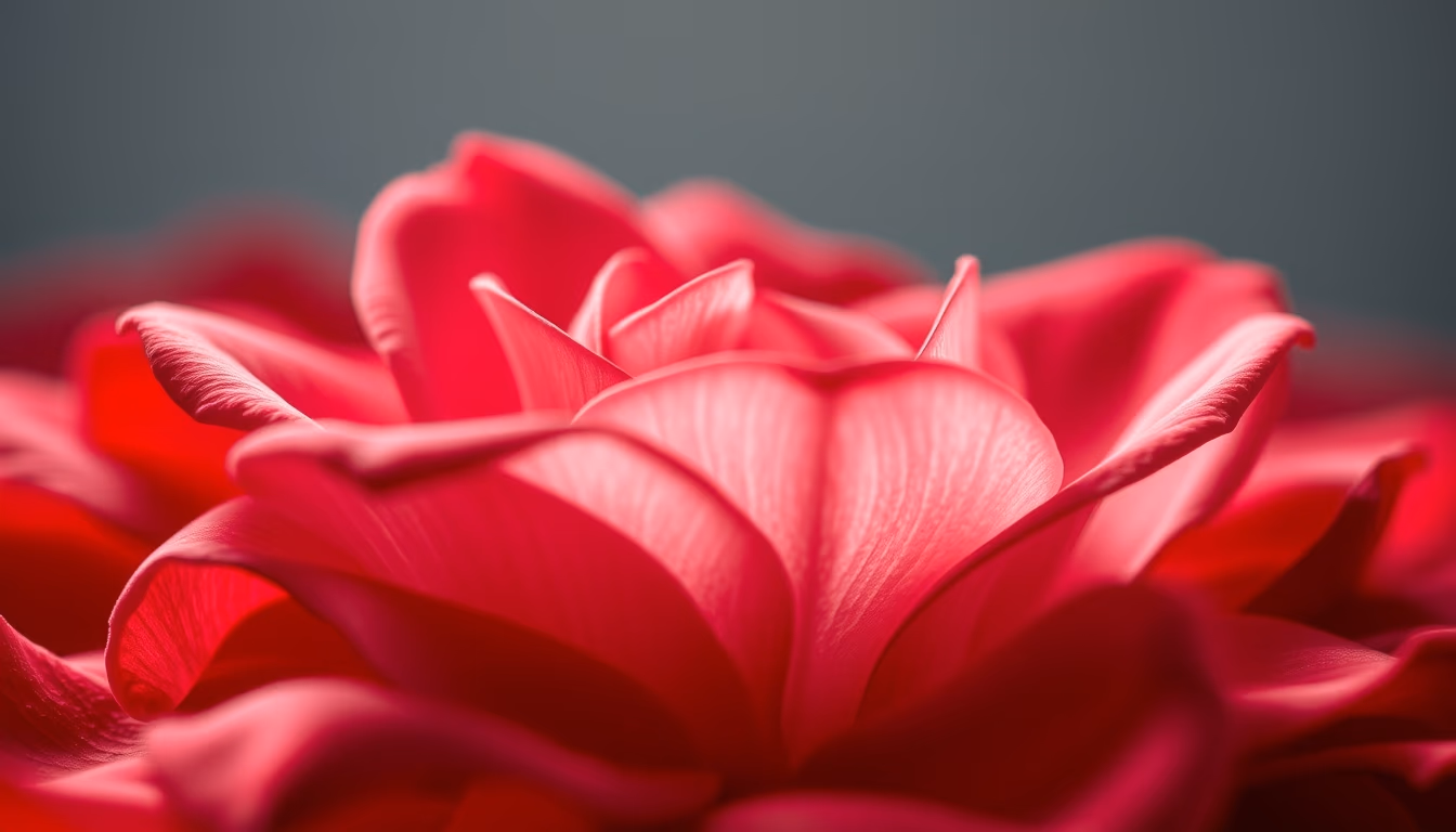 rose petals macro red in editorial style