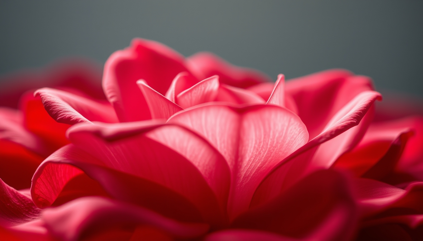 rose petals macro red in editorial style