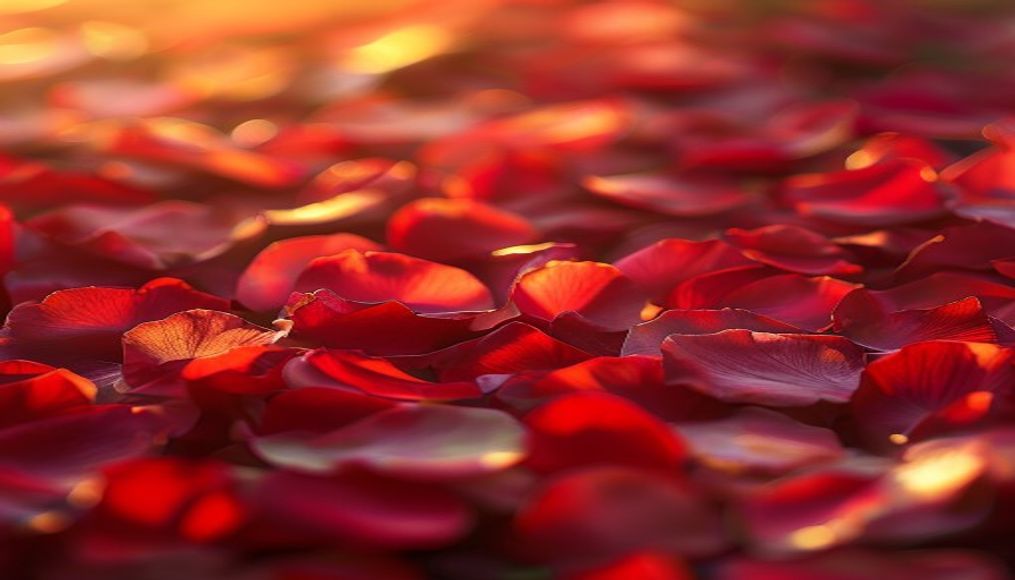 rose petals macro red in editorial style