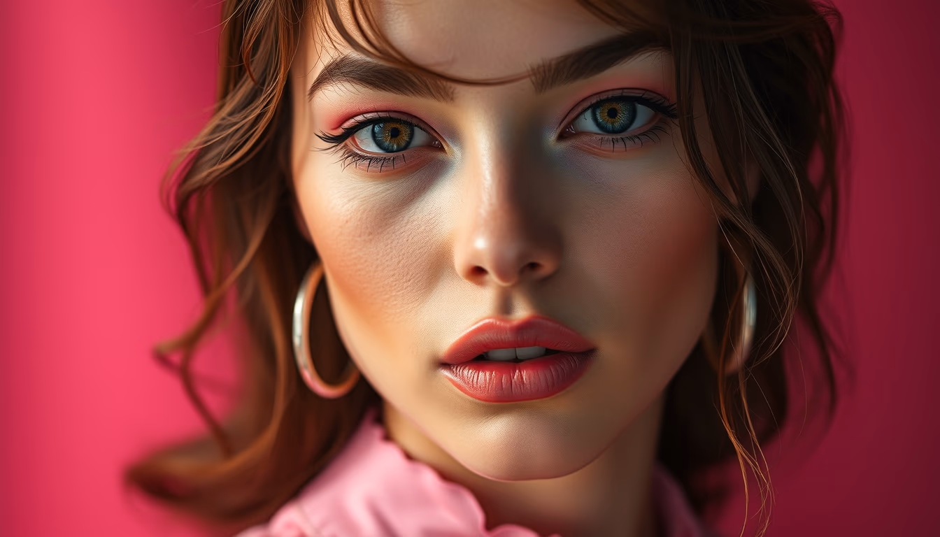 rose quartz pink in editorial style