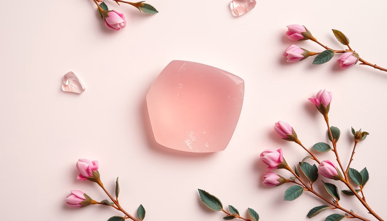rose quartz pink in editorial style