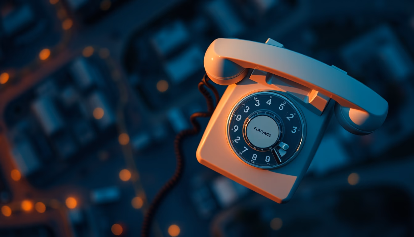 rotary dial phone in editorial style