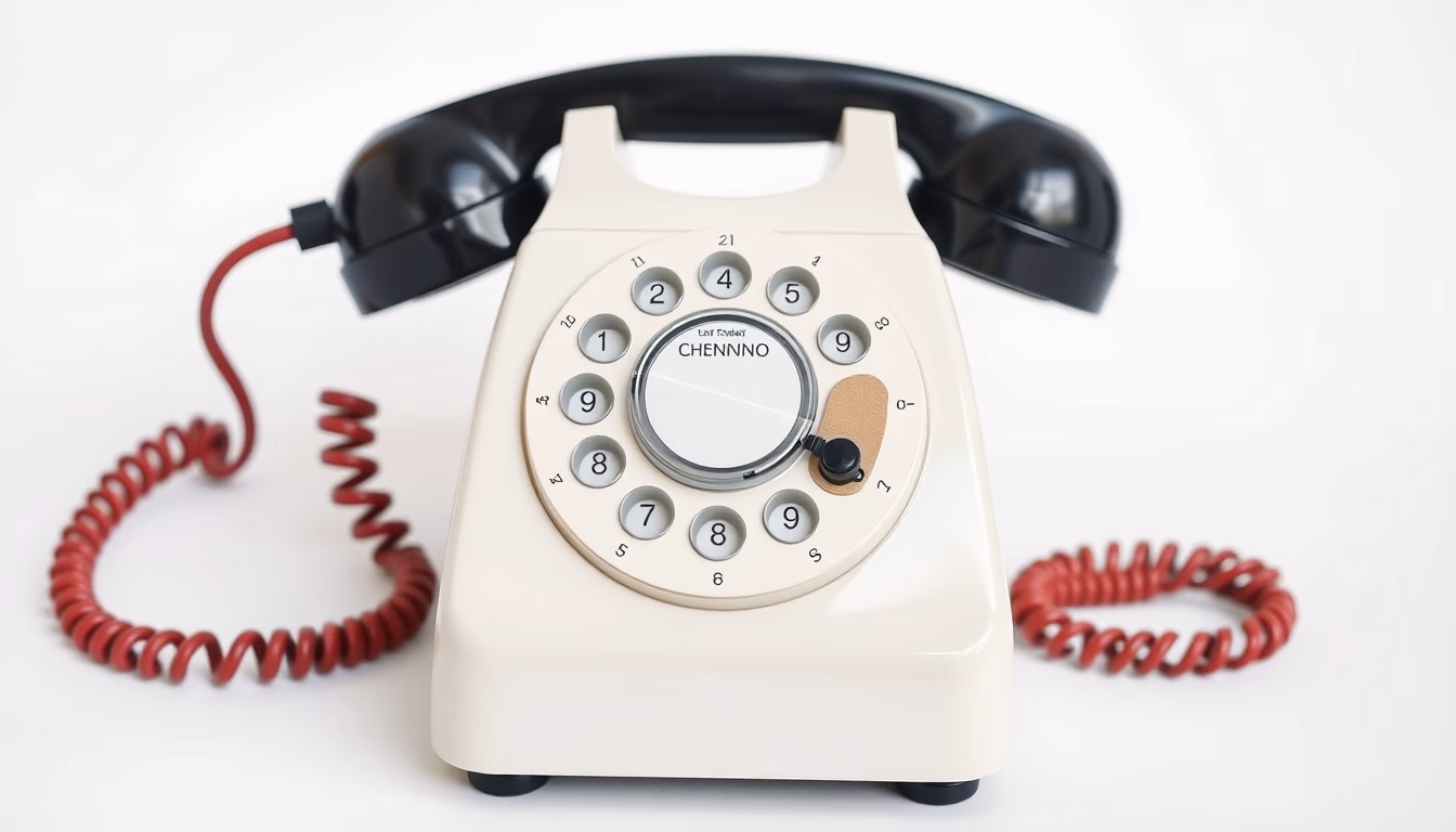 rotary dial phone in editorial style