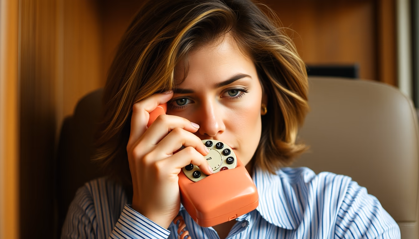 rotary dial phone in editorial style