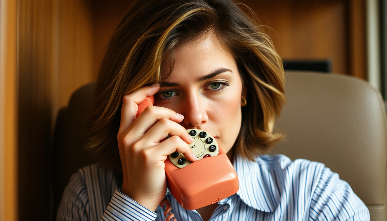 rotary dial phone in editorial style