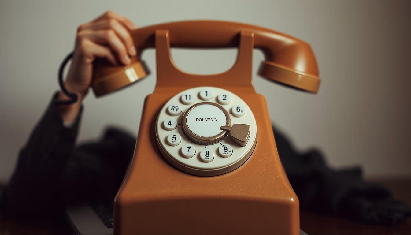 rotary dial phone in editorial style