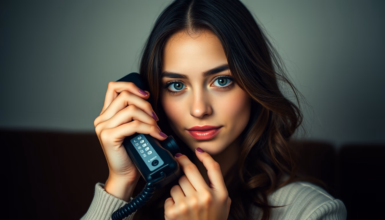 rotary dial phone in editorial style