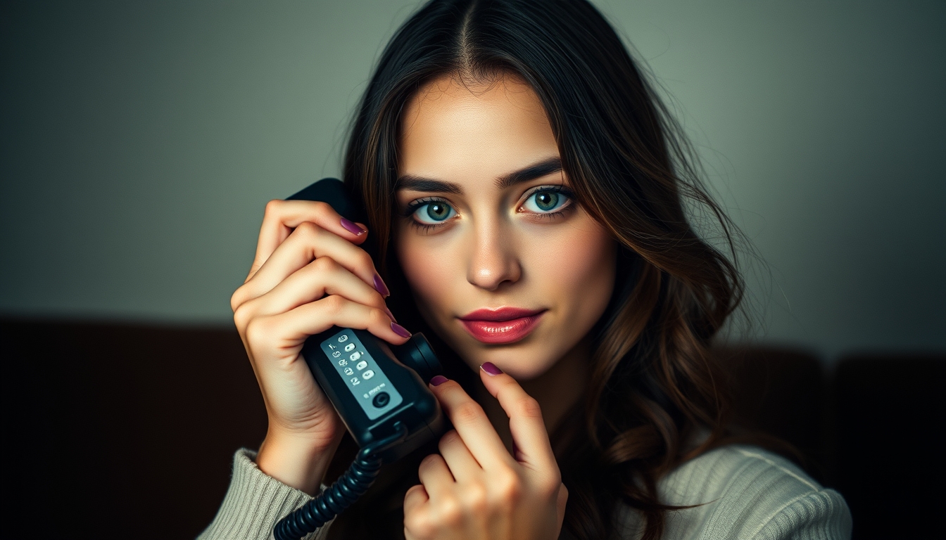 rotary dial phone in editorial style