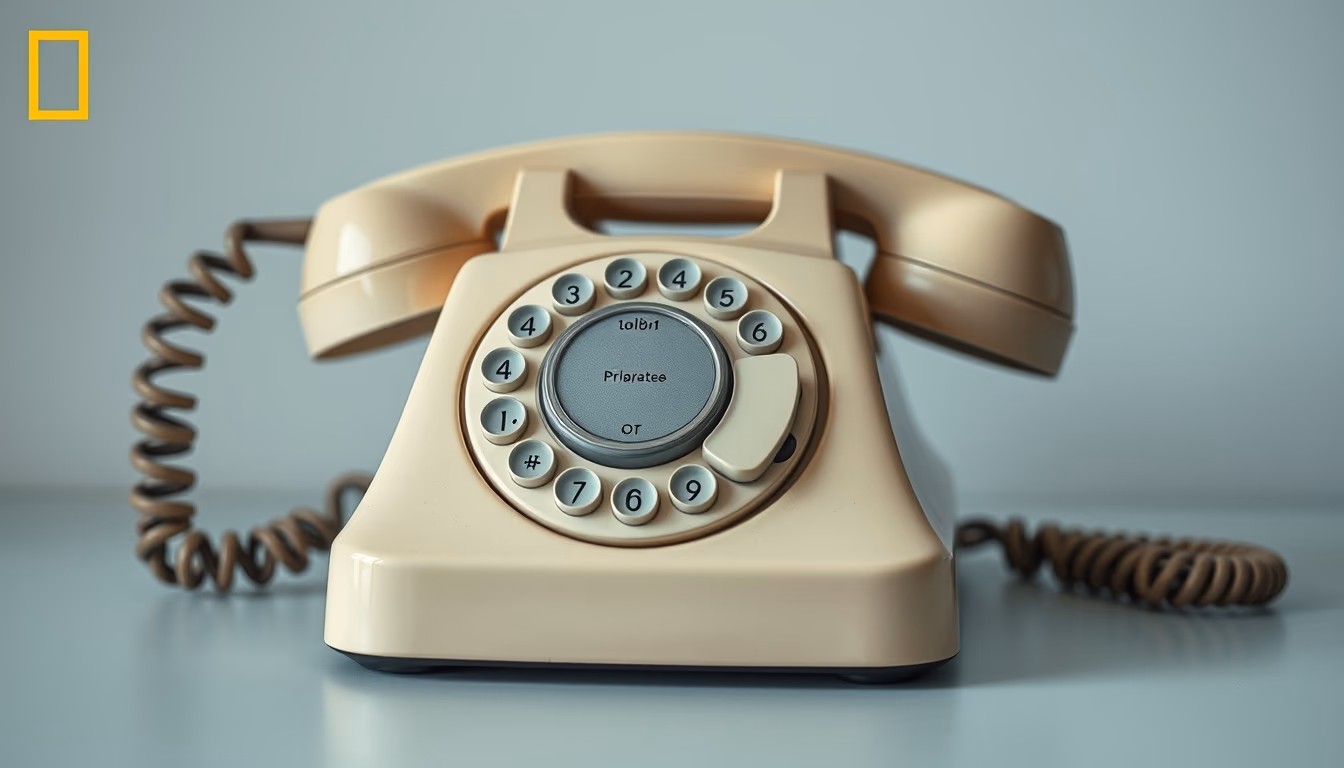 rotary dial phone in editorial style