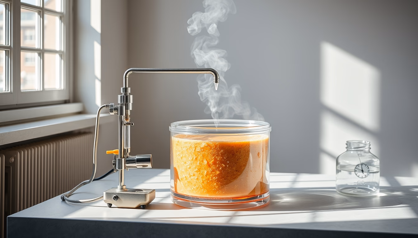 rotovap evaporator in editorial style