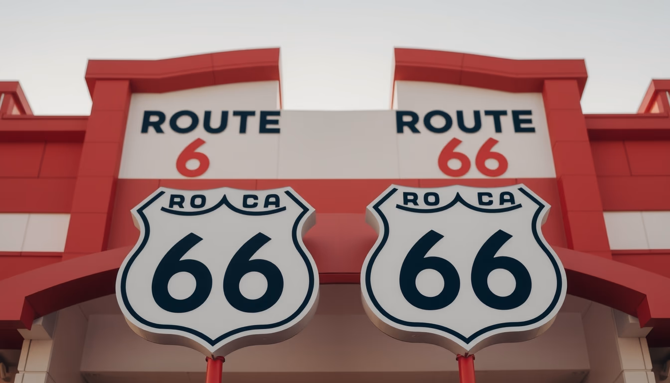 route 66 america sign in editorial style