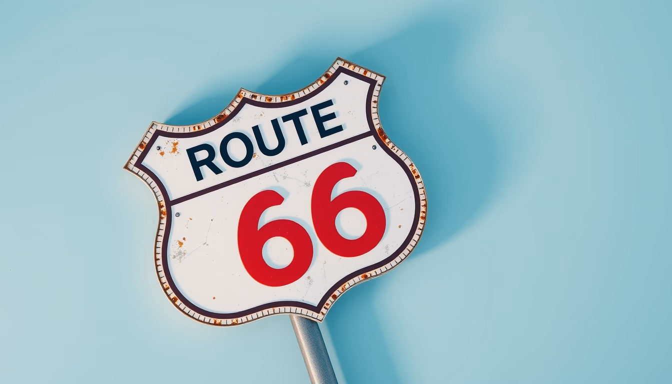 route 66 america sign in editorial style