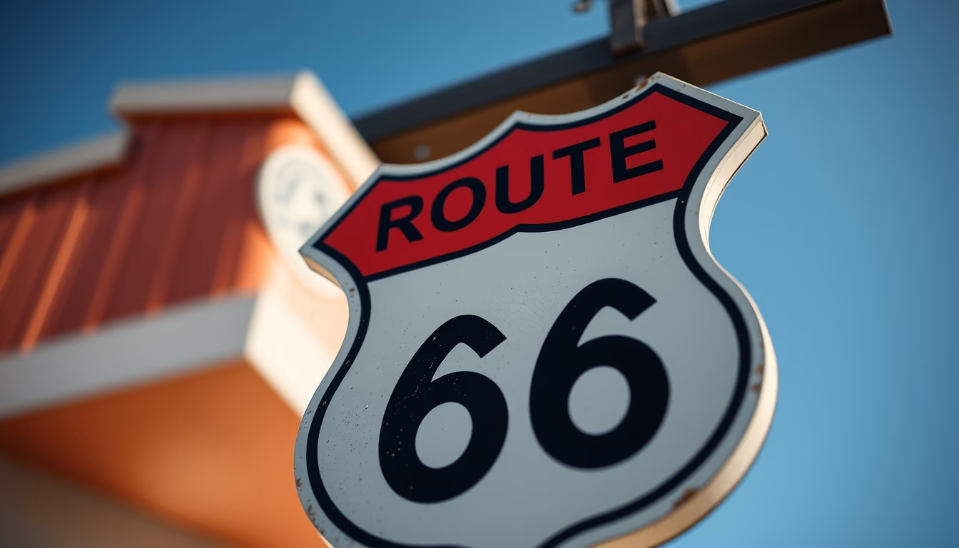 route 66 america sign in editorial style