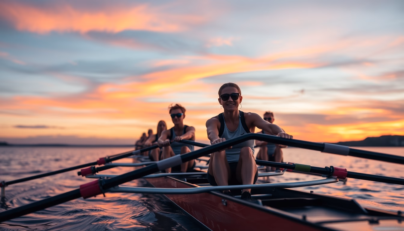 Rowing crew olympic em estilo editorial
