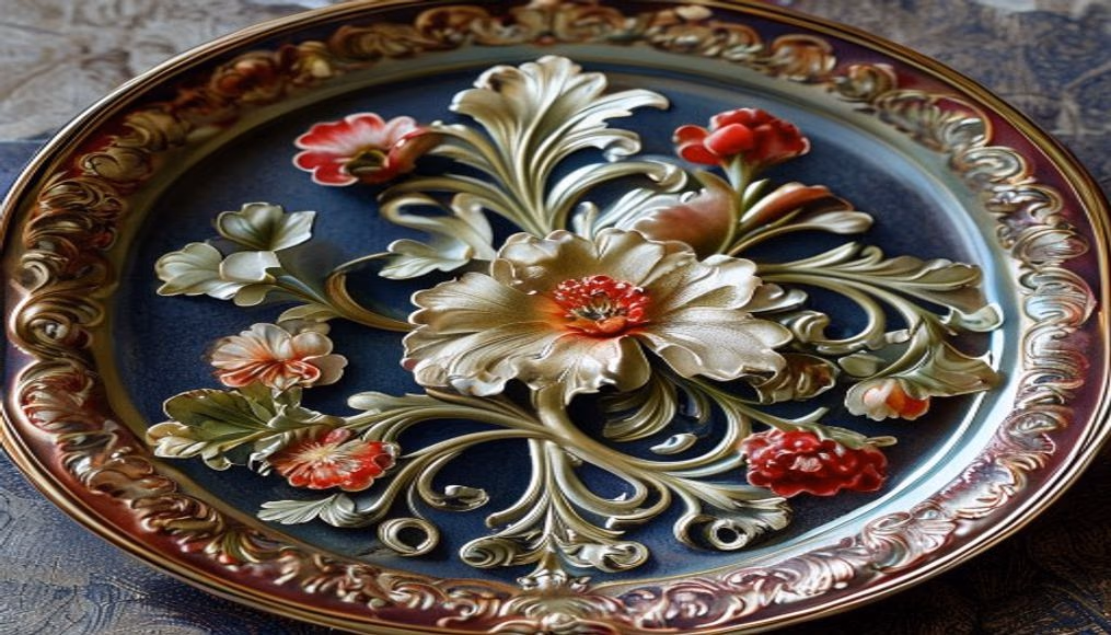 royal copenhagen flora danica plate in luxury editorial photography
