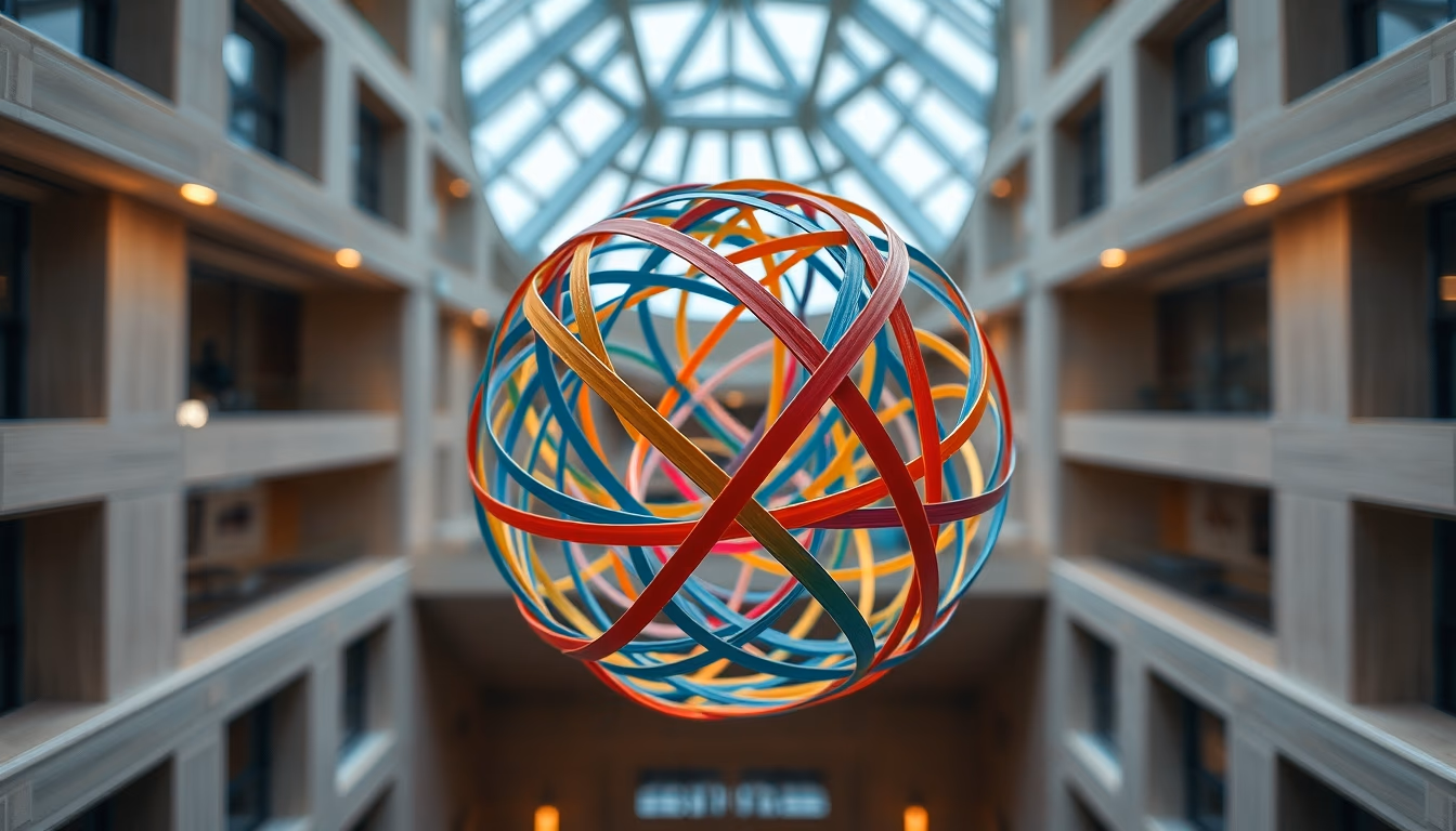 rubber band ball in editorial style