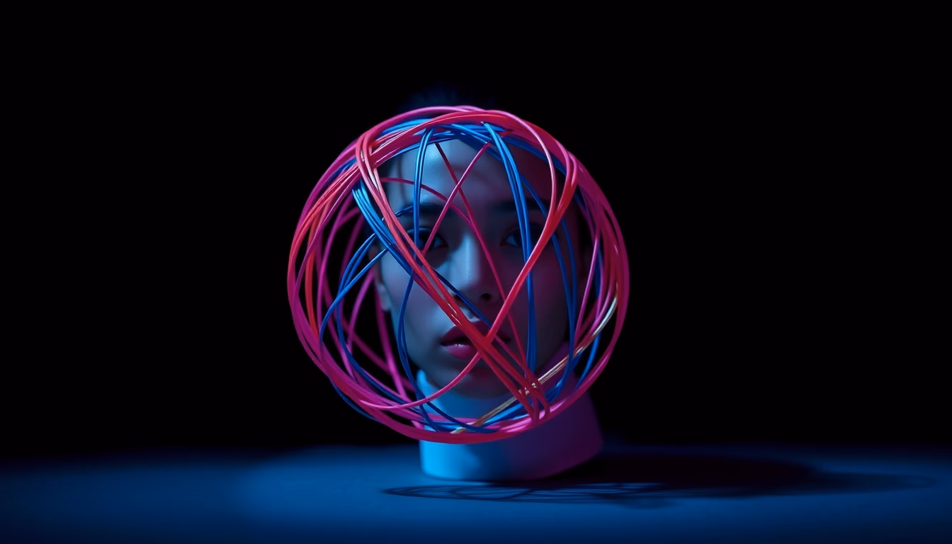 rubber band ball in editorial style