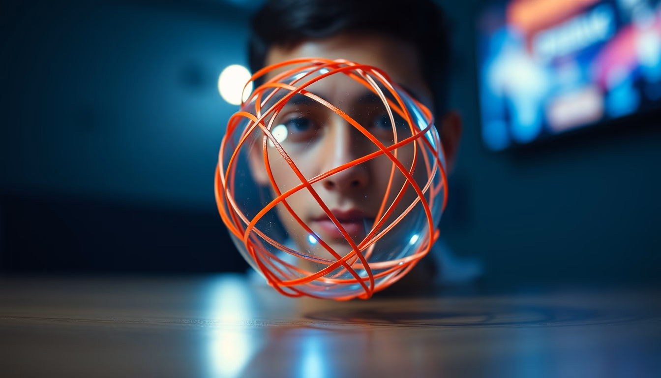rubber band ball in editorial style