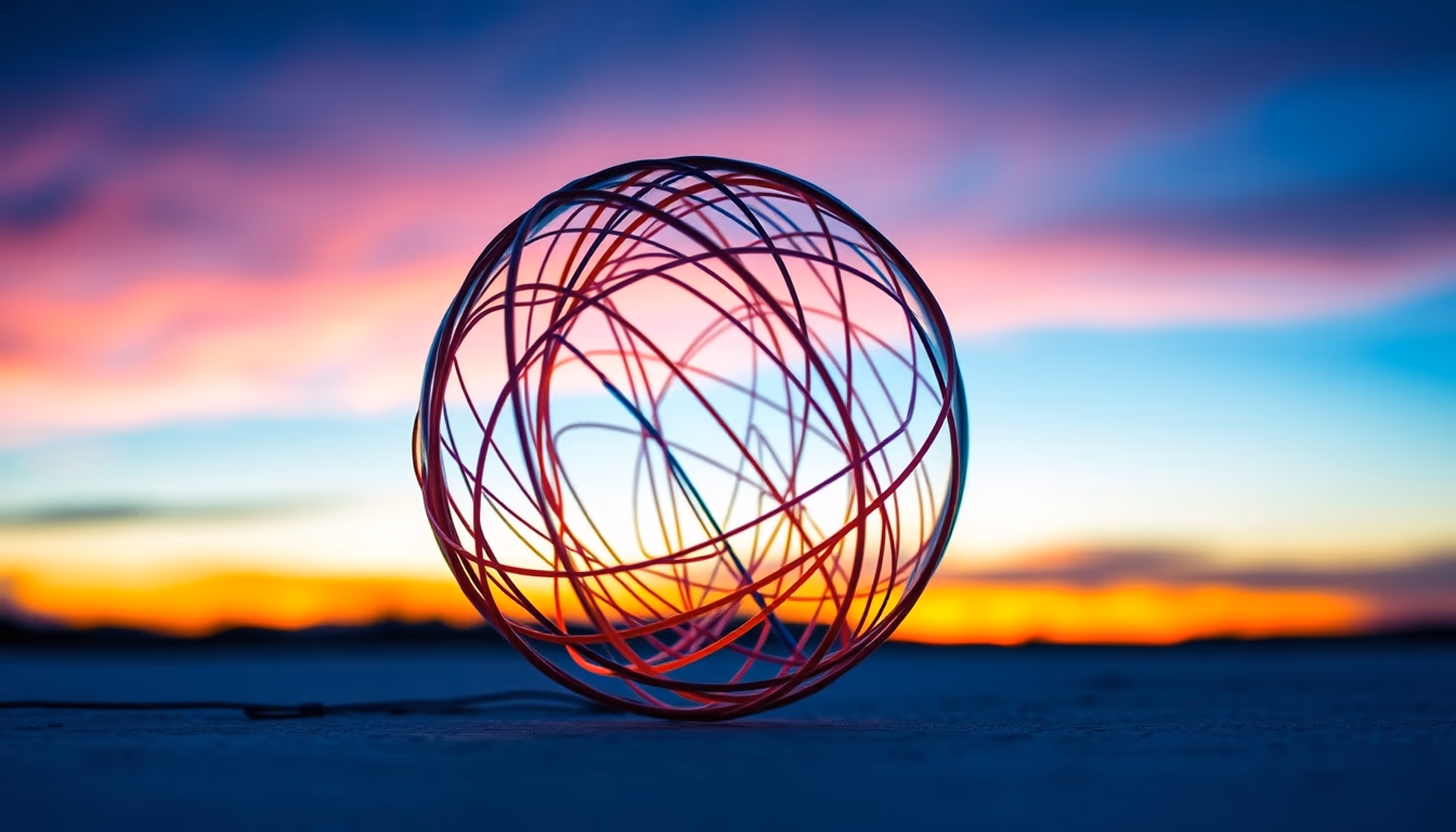 rubber band ball in editorial style