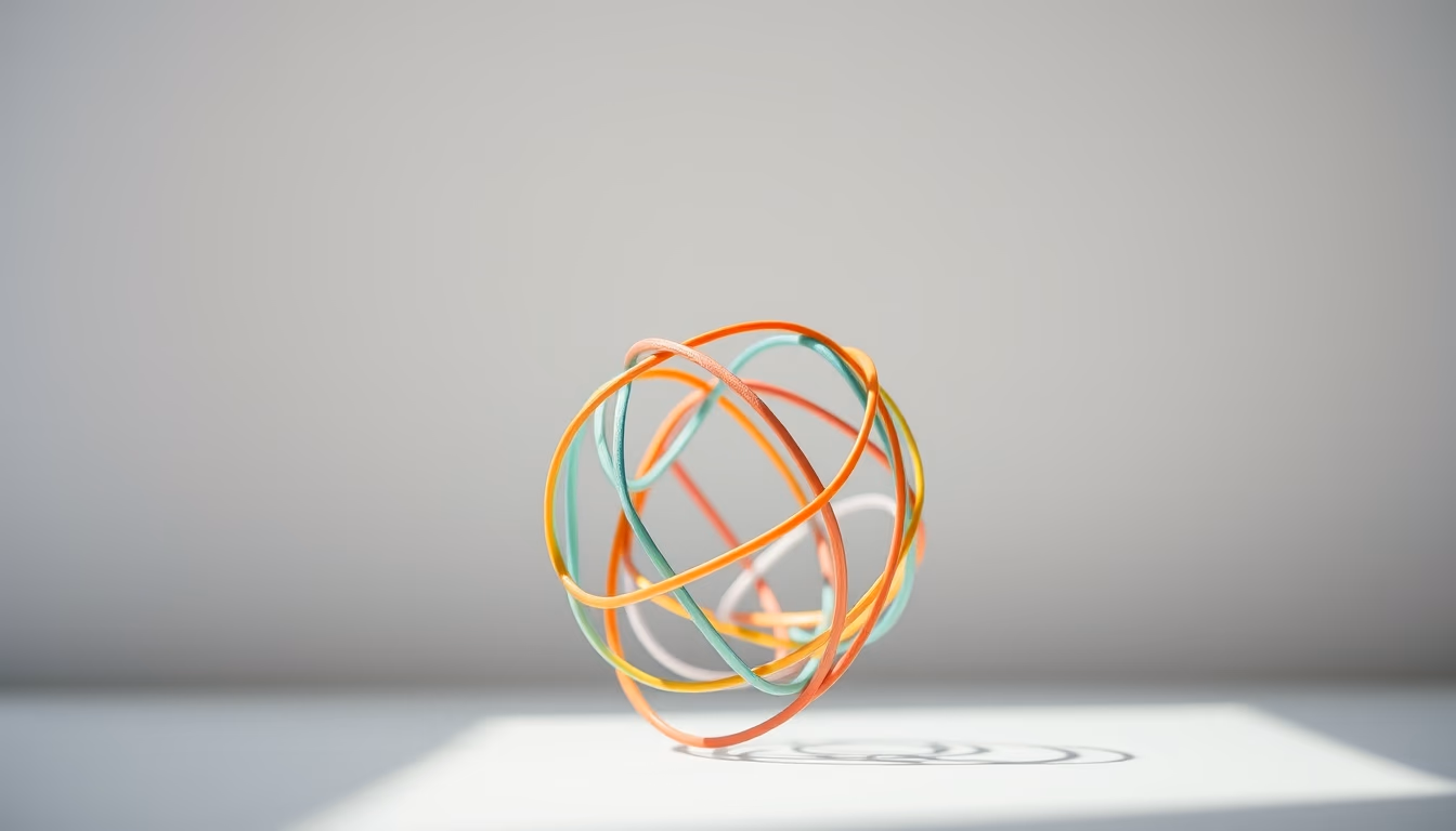 rubber band ball in editorial style