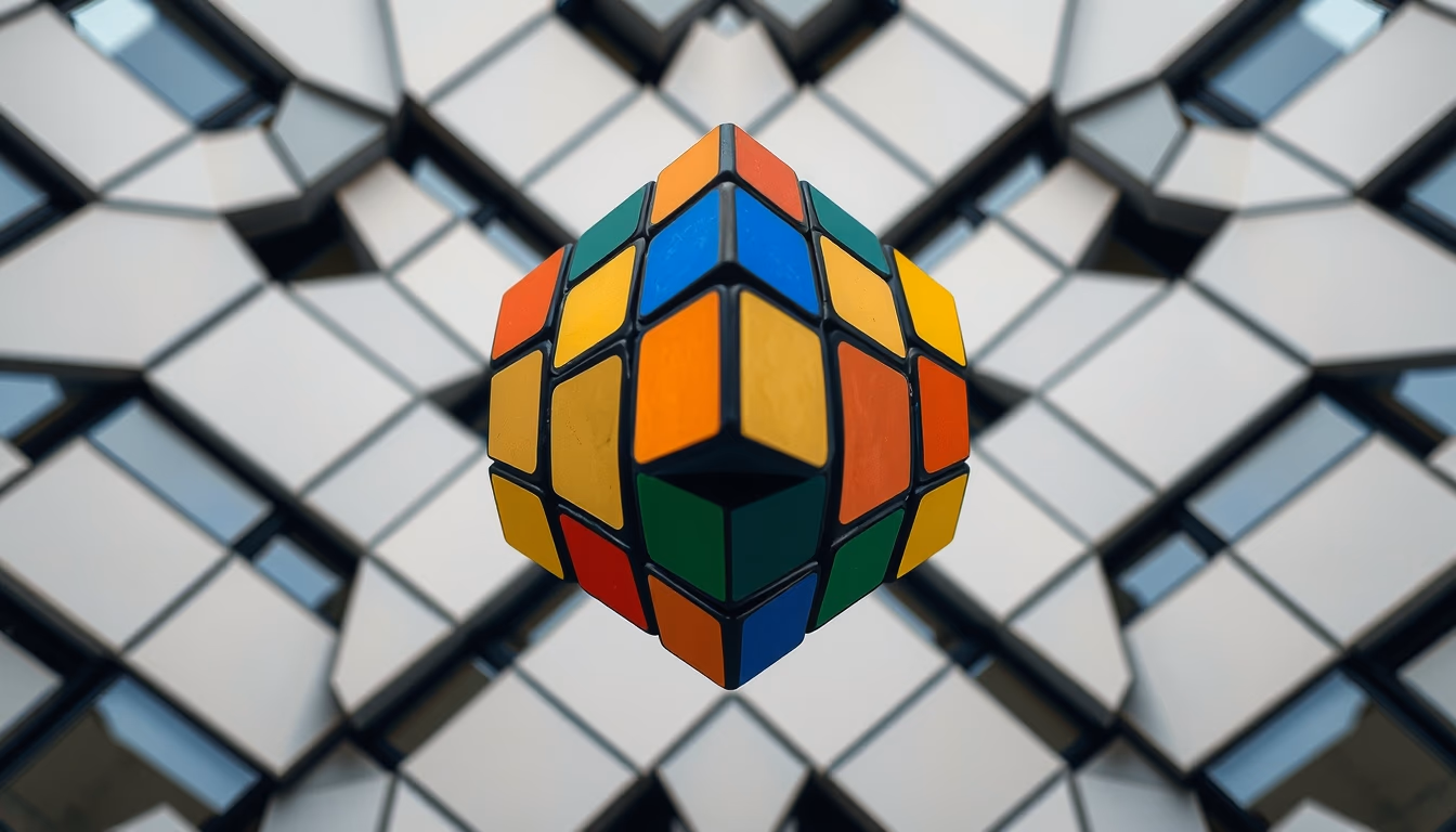 rubiks cube colorful in editorial style
