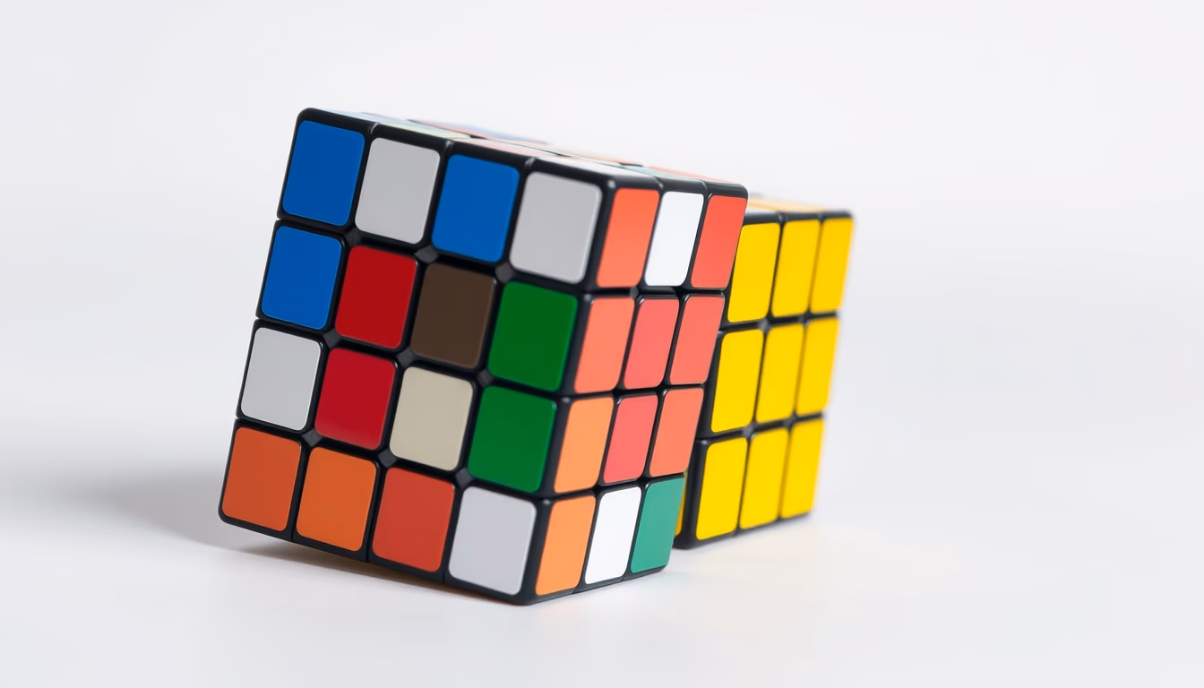 rubiks cube colorful in editorial style