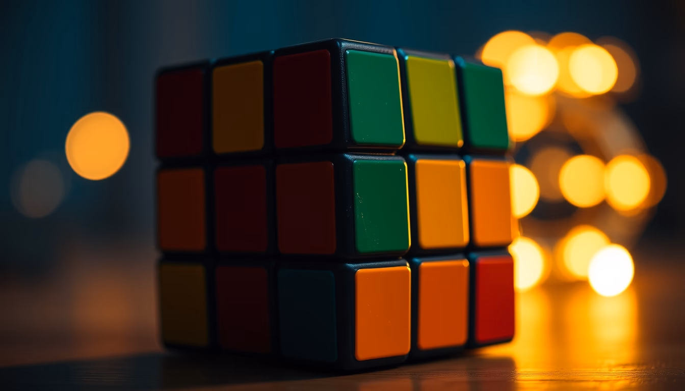 Rubiks cube colorful em estilo editorial