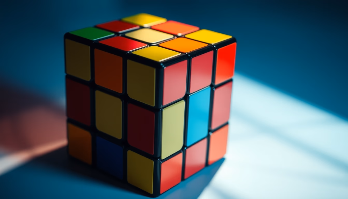 rubiks cube colorful in editorial style