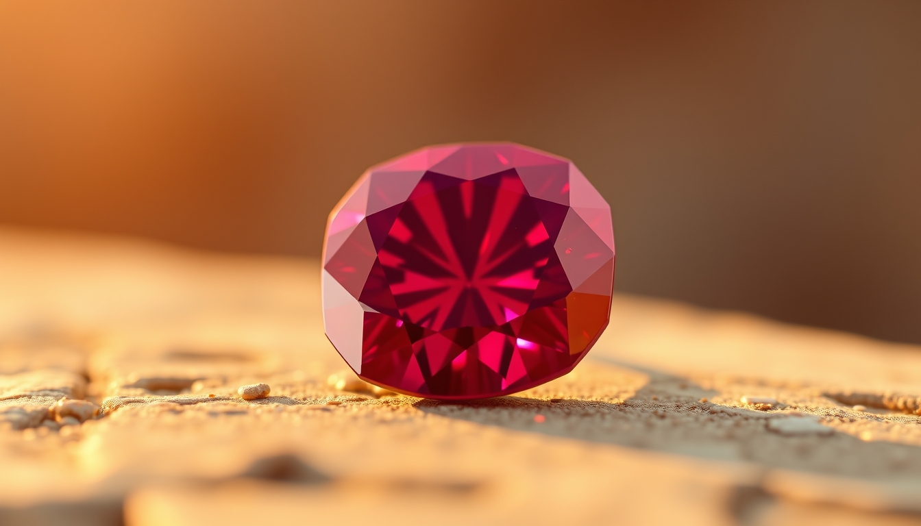 ruby red gemstone in editorial style