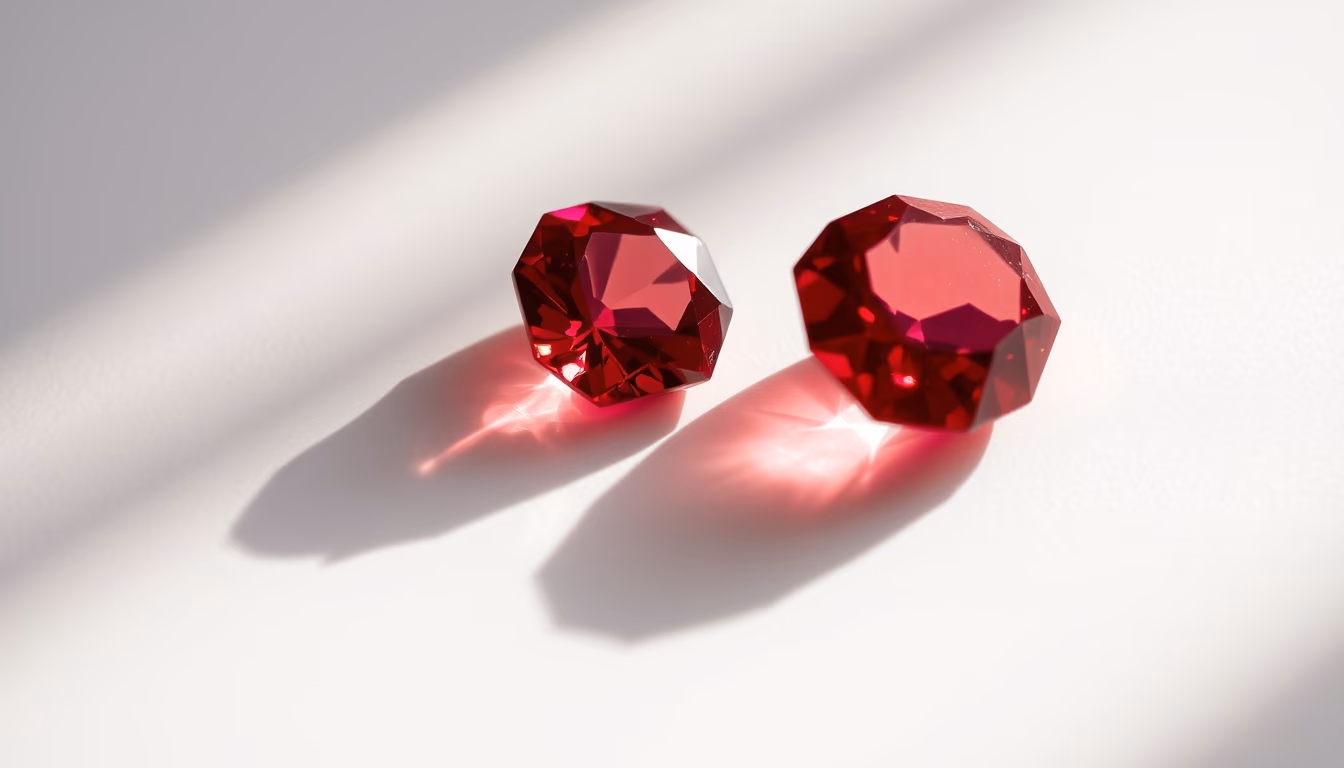 ruby red gemstone in editorial style