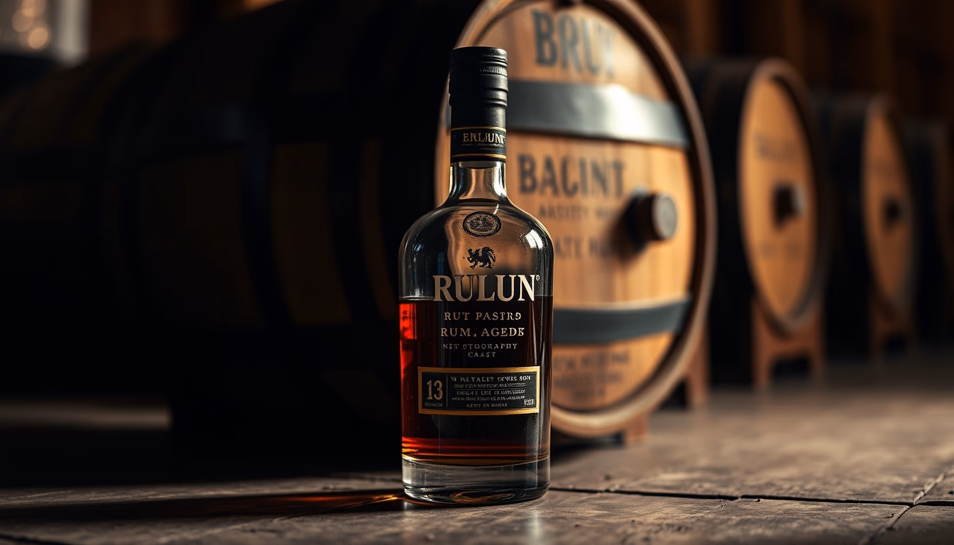 rum aged in barrel in editorial style