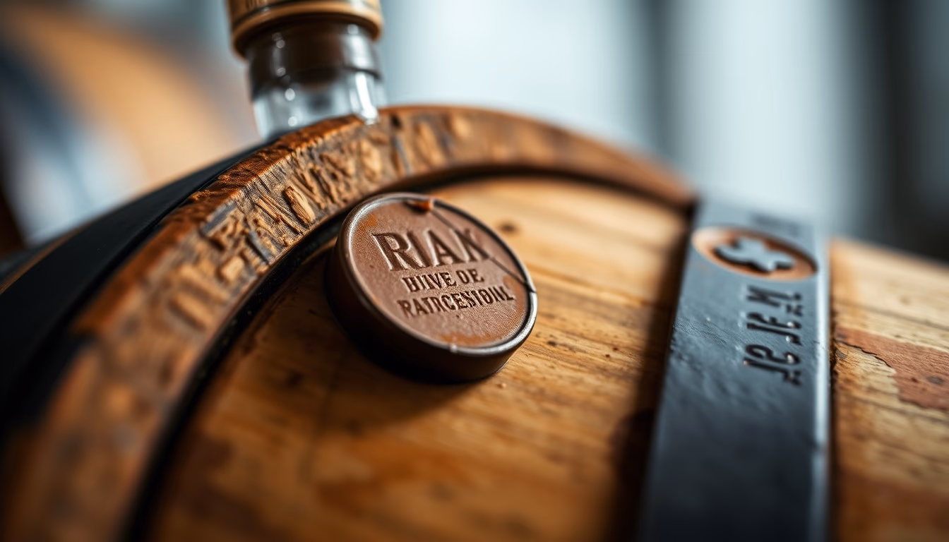 Rum aged in barrel em estilo editorial