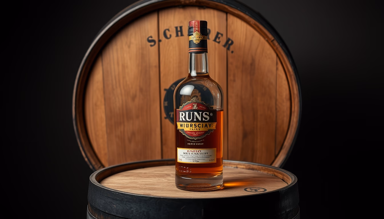 Rum aged in barrel em estilo editorial
