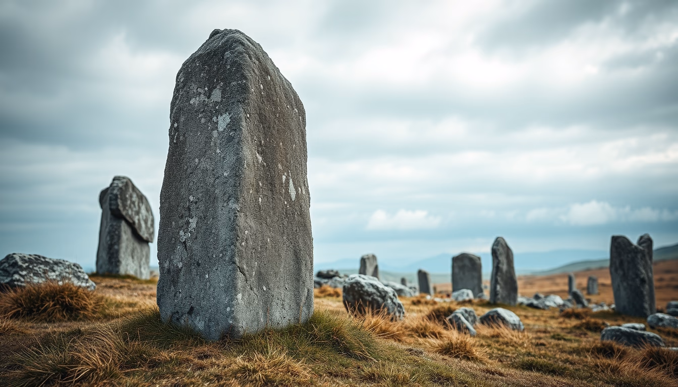 runes viking stone in editorial style