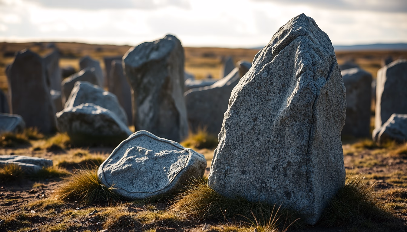 runes viking stone in editorial style