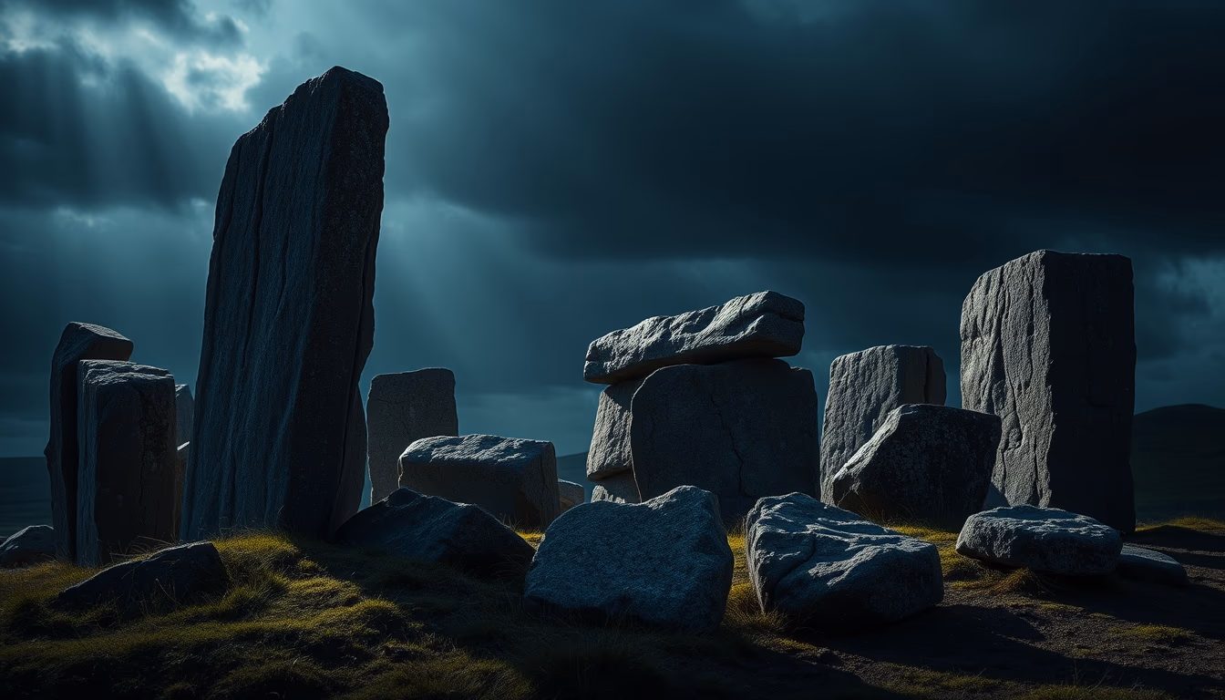 runes viking stone in editorial style