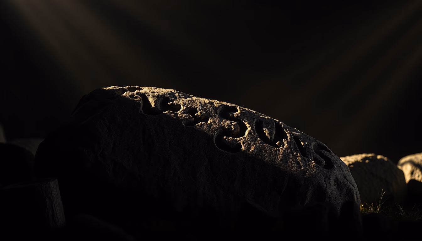 runes viking stone in editorial style