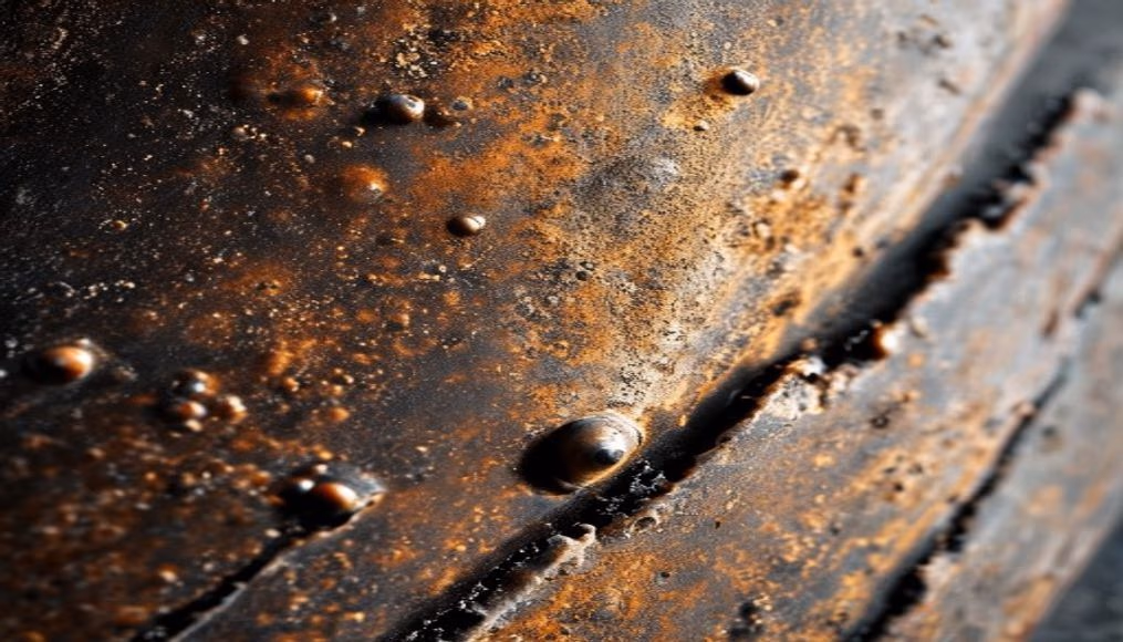 Rust patina detail em estilo editorial