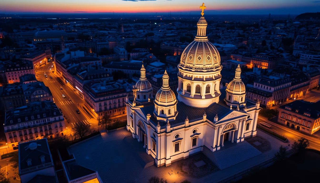 sacre coeur paris dome in editorial style
