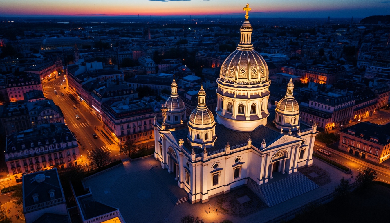 sacre coeur paris dome in editorial style