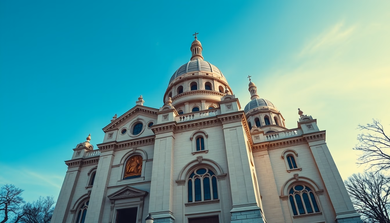 sacre coeur paris dome in editorial style