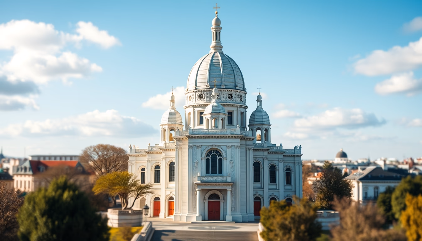 sacre coeur paris dome in editorial style