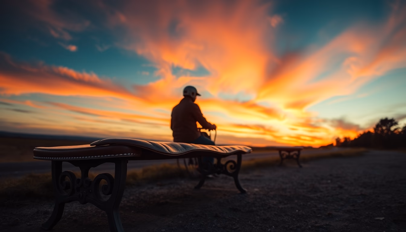saddle leather bench in editorial style