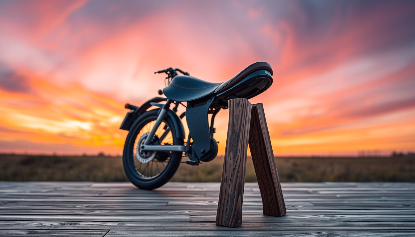 saddle stand wooden in editorial style