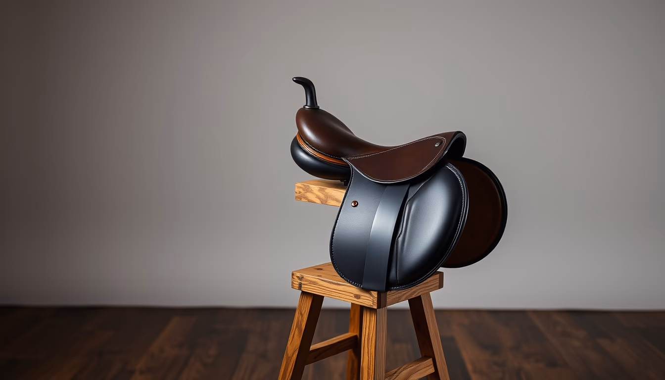 saddle stand wooden in editorial style