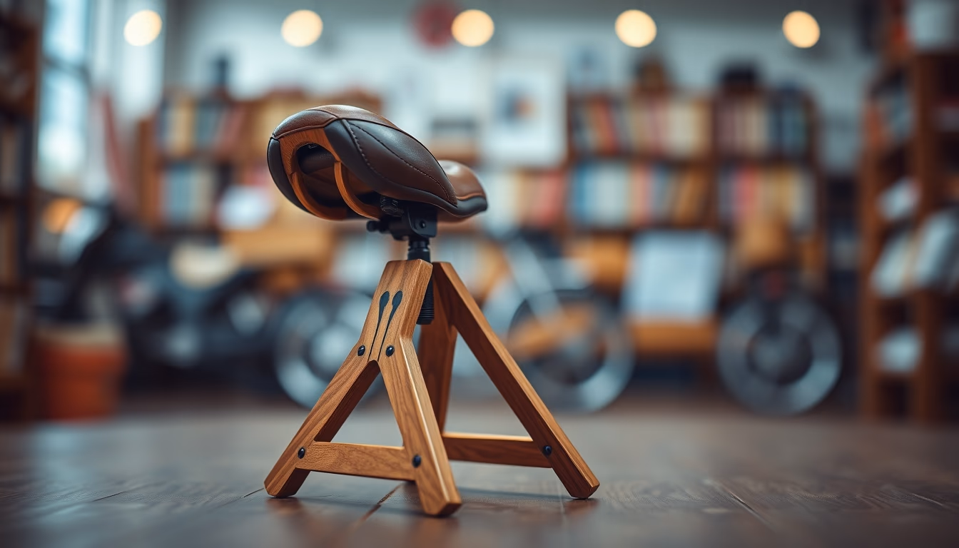 saddle stand wooden in editorial style