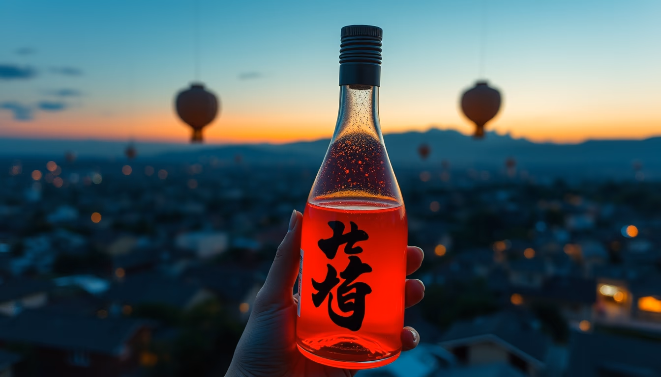 sake bottle traditional in editorial style