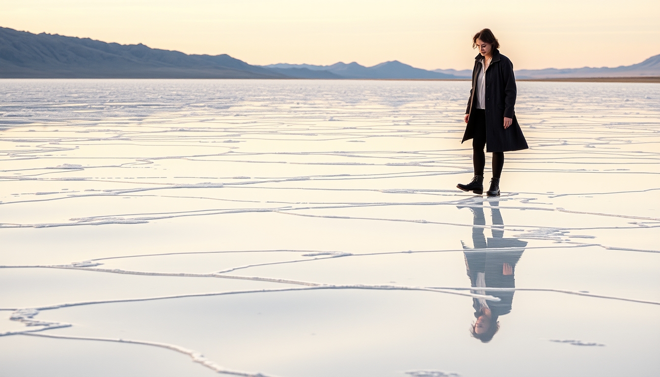 salar de uyuni reflection in editorial style